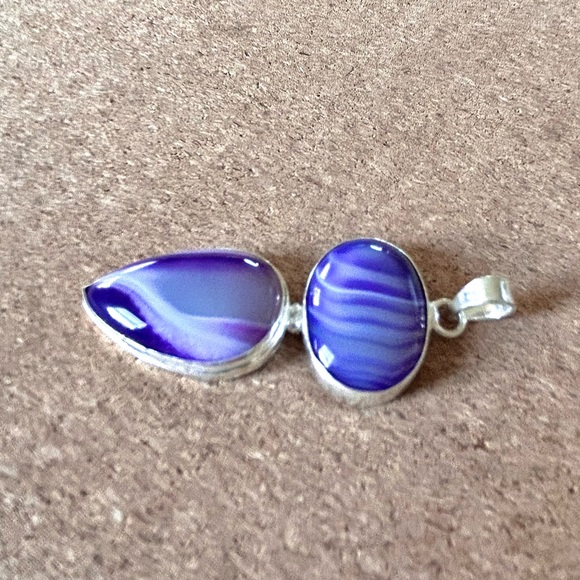 Botswana Agate Pendant in 925 Silver - Picture 3 of 5